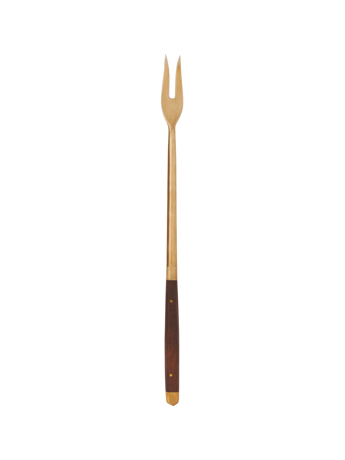 Vintage 1960s Wood and Brass Fondue Forks Weston Table
