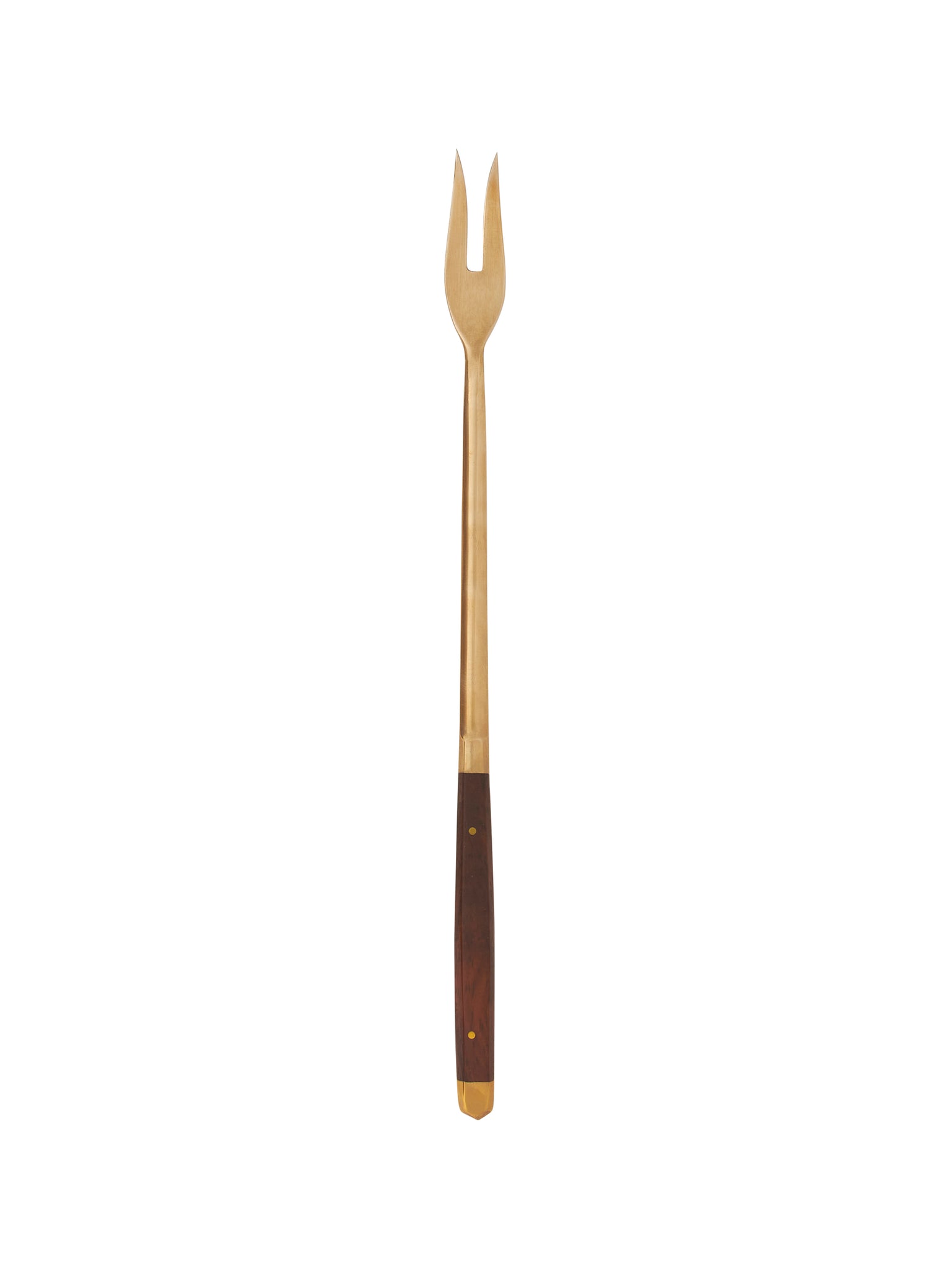 Vintage 1960s Wood and Brass Fondue Forks Weston Table