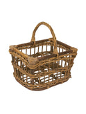 Vintage 1960s Wood and Wicker Glass Carrier Weston Table