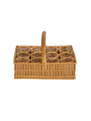  Vintage 1960s Woven Liqueur Glass Caddy Weston Table 