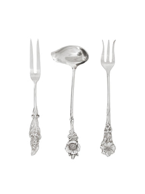  Vintage 1964 Reed & Barton Silver Plate Cream Ladle Lemon and Pickle Fork Set Weston Table 