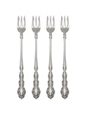 Vintage 1969 Modern Baroque Silver Plate Oyster Forks Set of Four Weston Table
