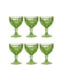 Vintage Retro Fostoria Crystal Moonstone Glasses Set of Six Weston Table