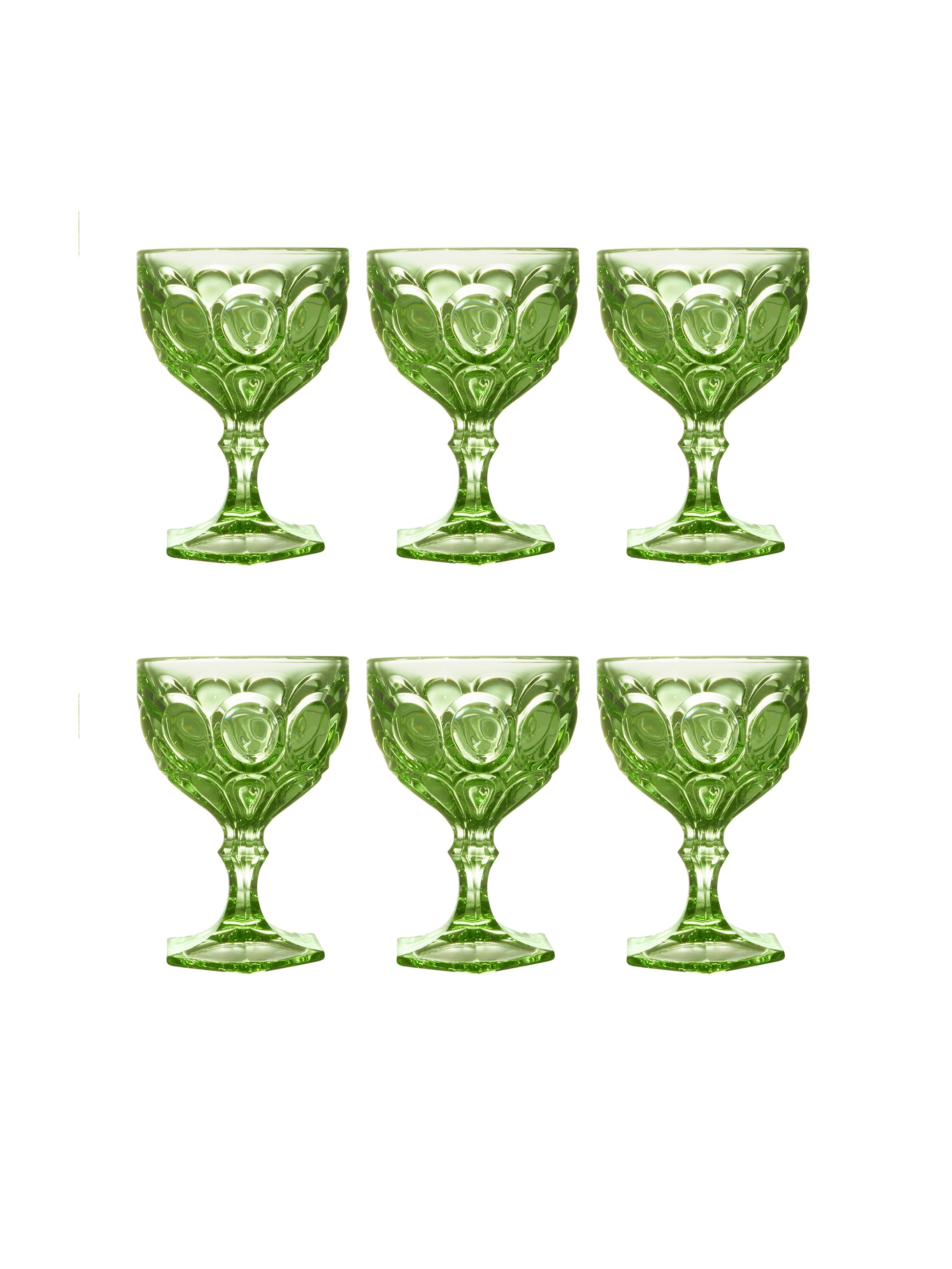 Vintage Retro Fostoria Crystal Moonstone Glasses Set of Six Weston Table