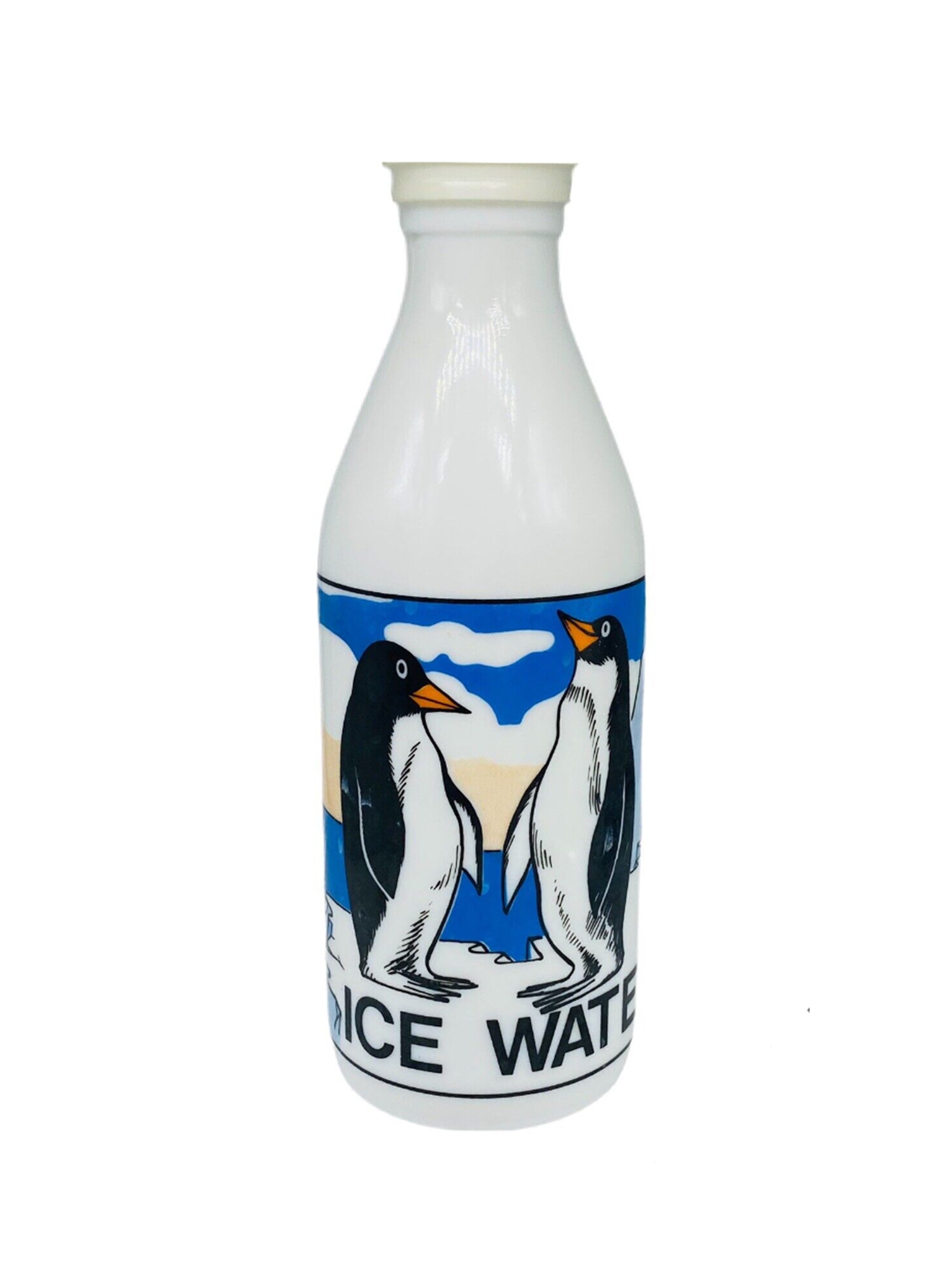 Vintage Retro Milk Glass Penguin Water Bottle Weston Table