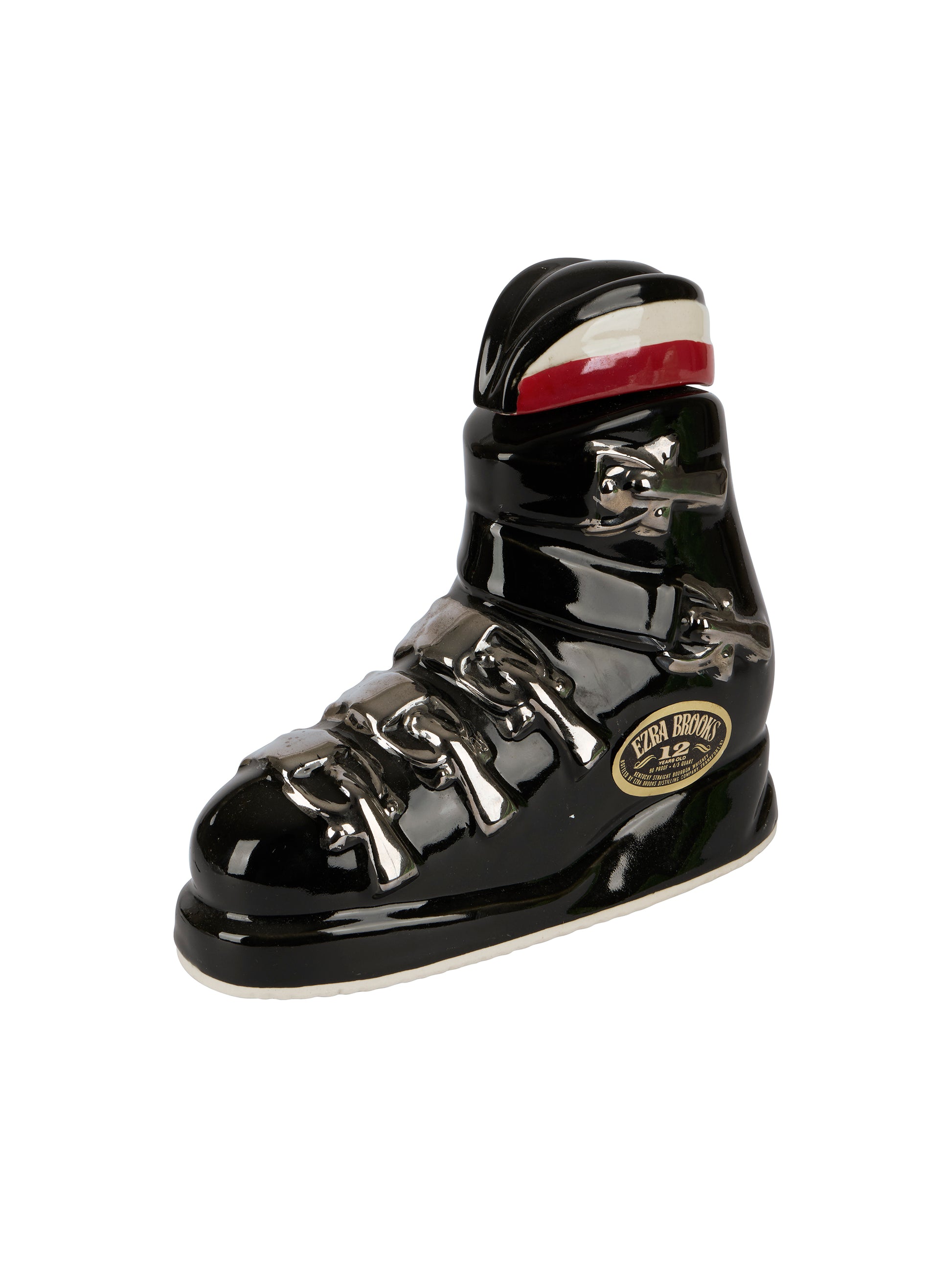 Vintage 1972 Ezra Brooks Ski Boot Decanter Weston Table