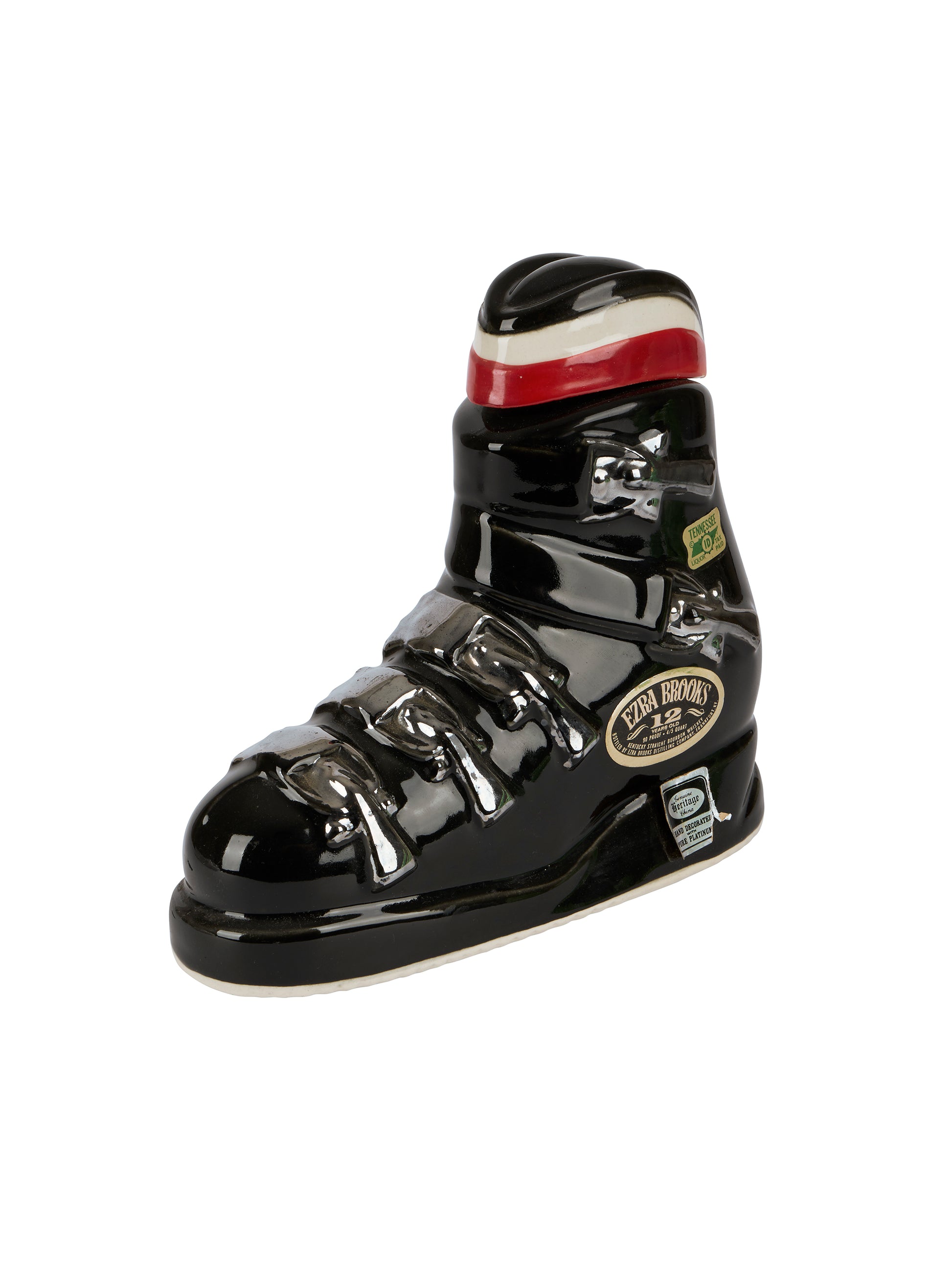 Vintage 1972 Ezra Brooks Ski Boot Decanter Weston Table