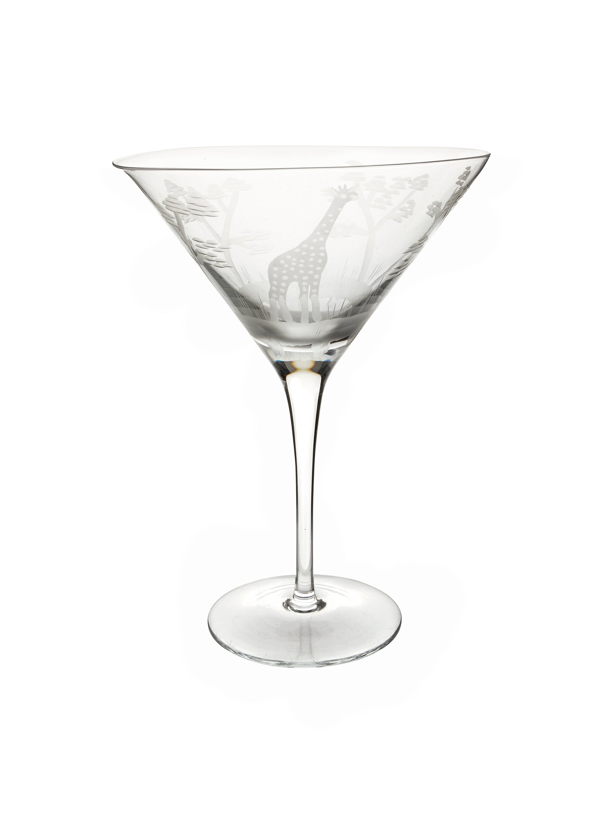 Vintage 1980s Crystal Queen Lace Safari Martini Glass