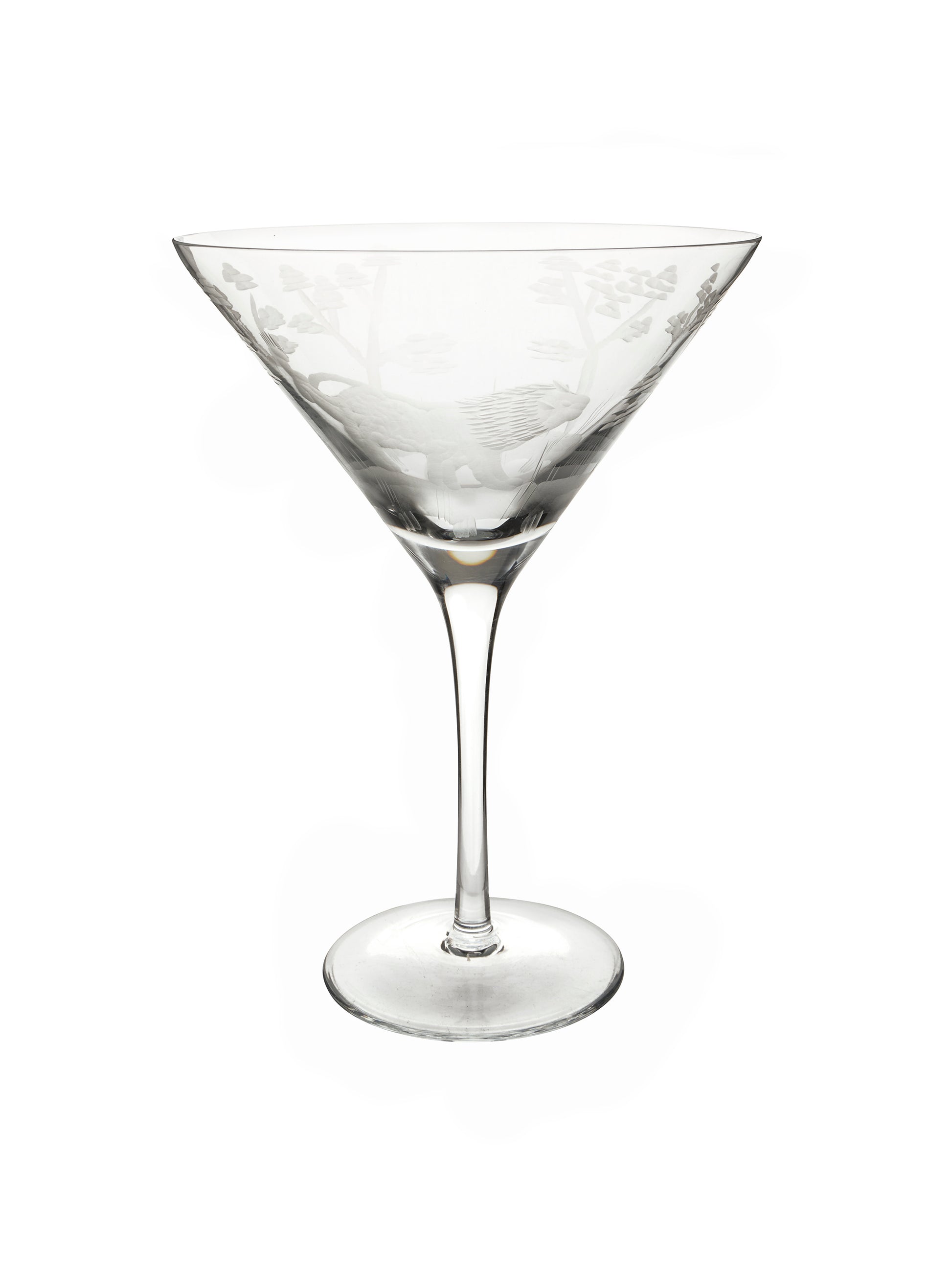 Vintage 1980s Crystal Queen Lace Safari Martini Glass