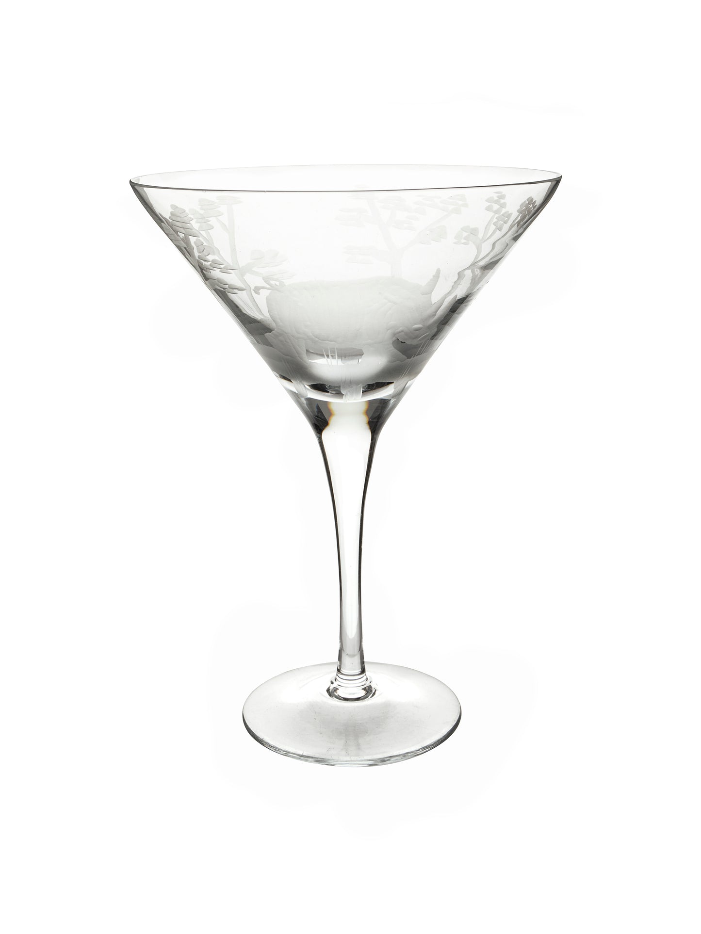 Vintage 1980s Crystal Queen Lace Safari Martini Glass