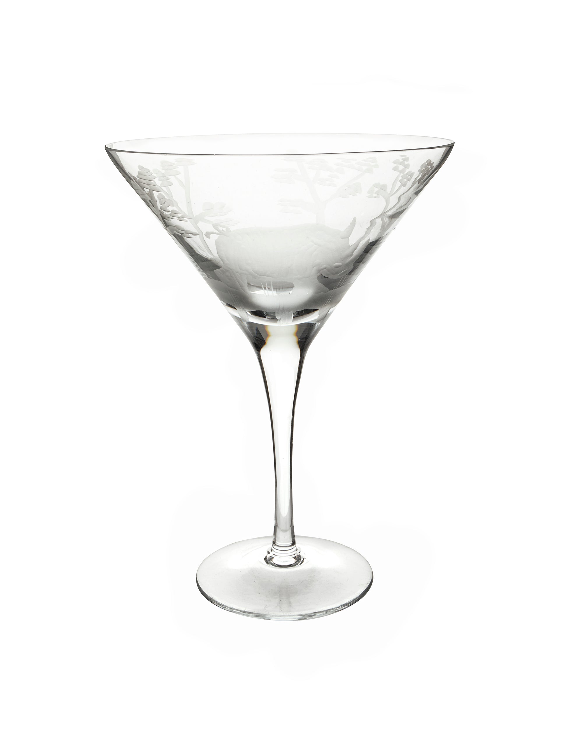 Vintage 1980s Crystal Queen Lace Safari Martini Glass