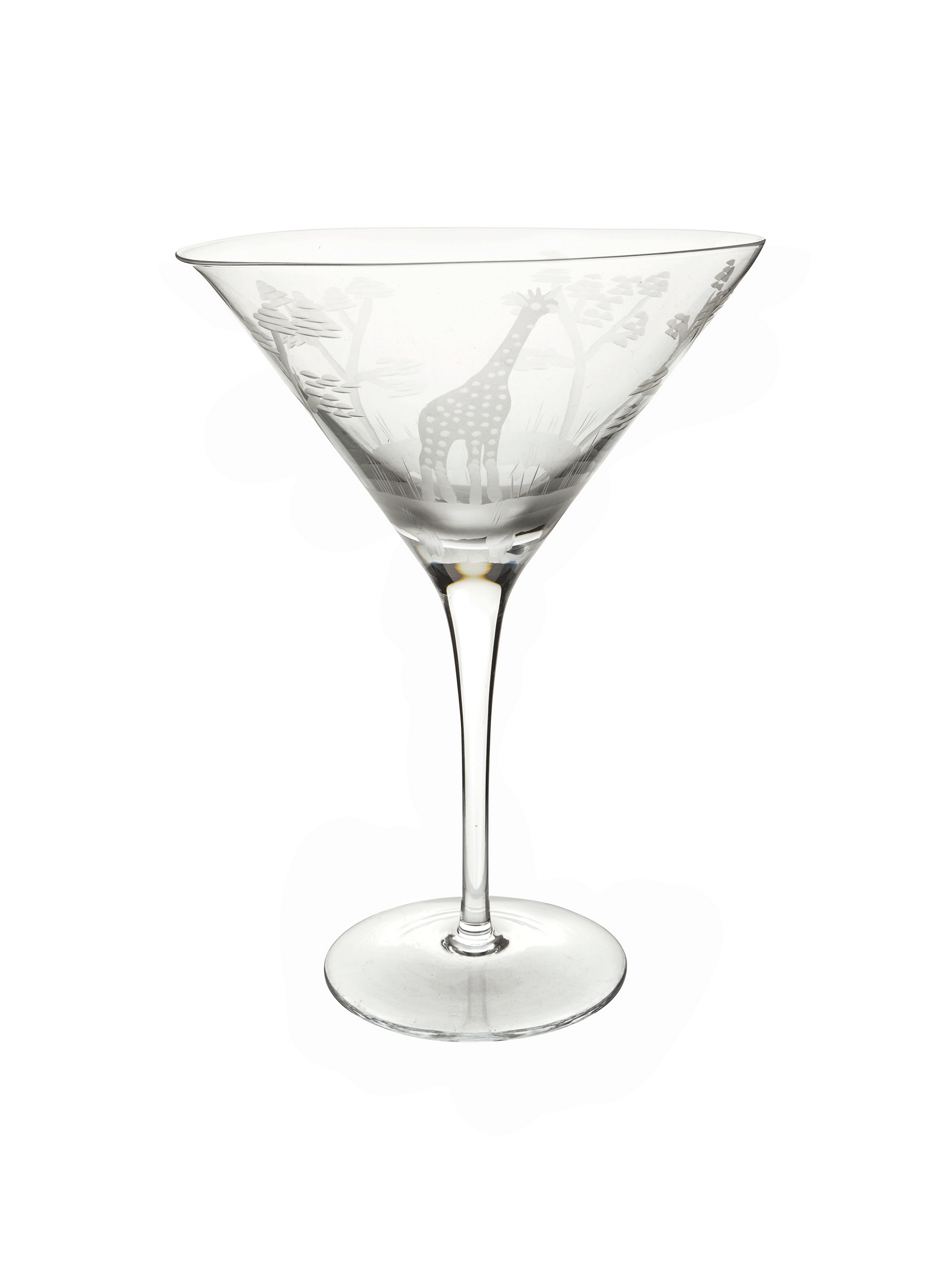 Vintage 1980s Crystal Queen Lace Safari Martini Glass