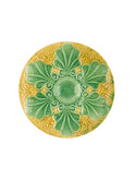 Vintage 19th Century Barbotine Green & Yellow Oyster Plate Weston Table