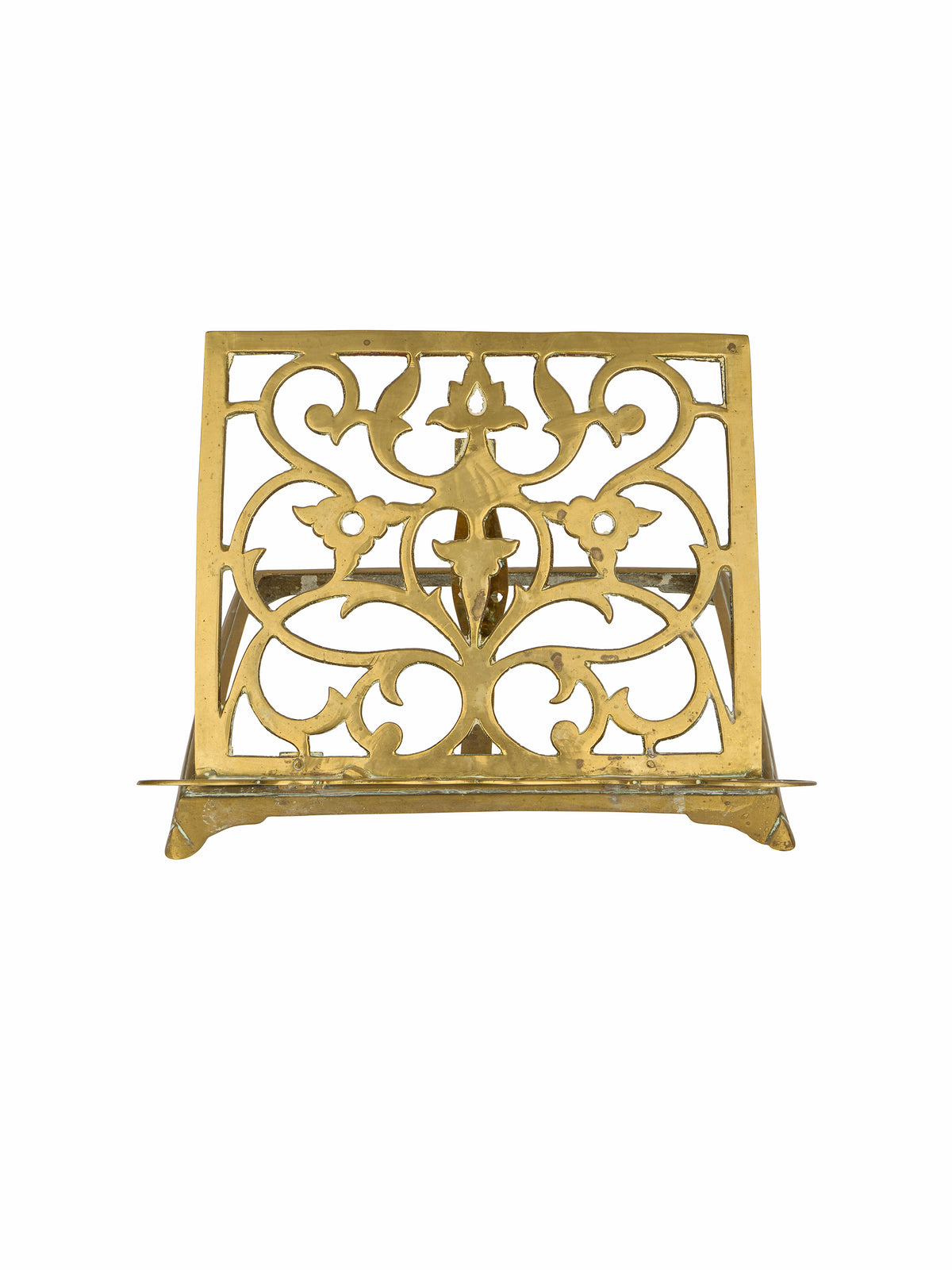 Vintage 19th Century Brass Book Stand Weston Table