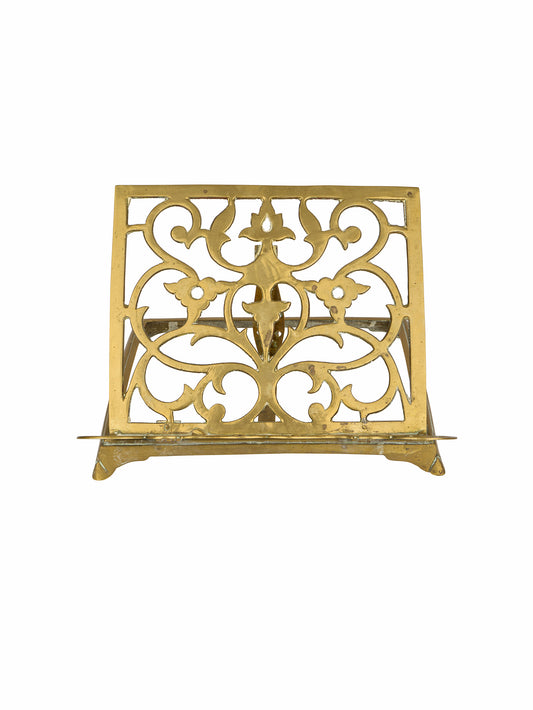 Vintage 19th Century Brass Book Stand Weston Table