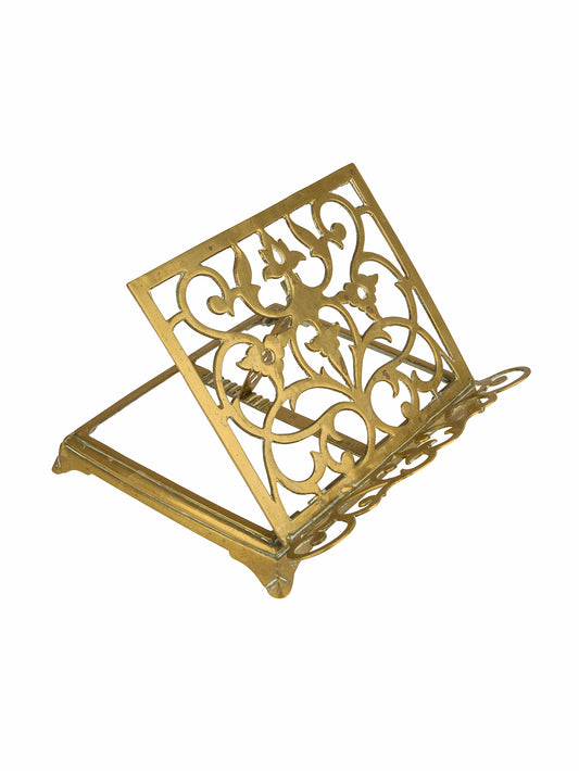 Vintage 19th Century Brass Book Stand Weston Table