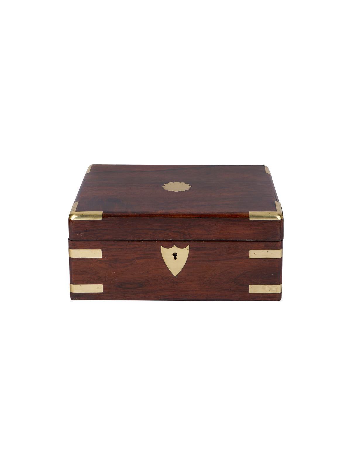 Vintage 19th Century Brass Bound Mahogany Traveling Box Weston Table