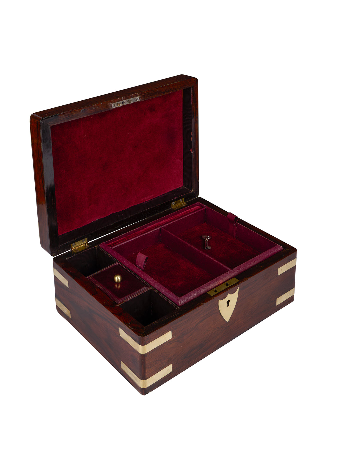 Vintage 19th Century Brass Bound Mahogany Traveling Box Weston Table