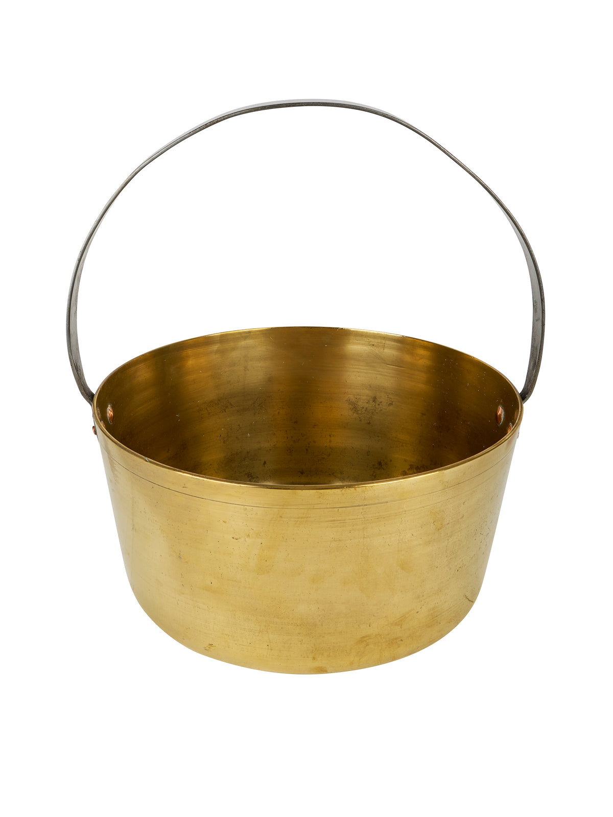 Vintage 19th Century Brass Jam Pot with Steel Handle Weston Table