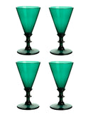 Vintage 19th Century Bristol Green Cocktail Glasses Set of Four Weston Table