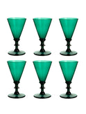 Vintage 19th Century Bristol Green Cocktail Glasses Set of Six Weston Table