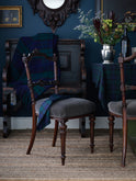 Vintage 19th Century Carved Chairs with Moleskin Seats