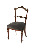 Vintage 19th Century Carved Chairs with Moleskin Seats Weston Table