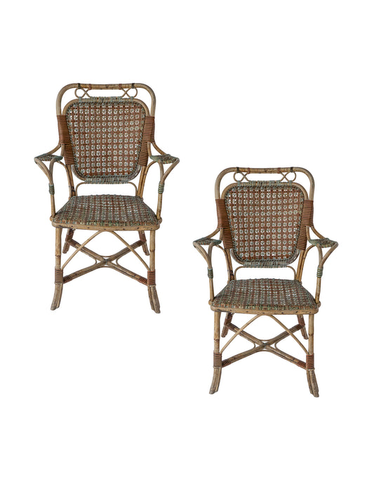 Vintage 19th Century Chartes Chateau Wicker Garden Set Weston Table