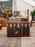 Vintage 19th Century Checked Courier Trunk Weston Table