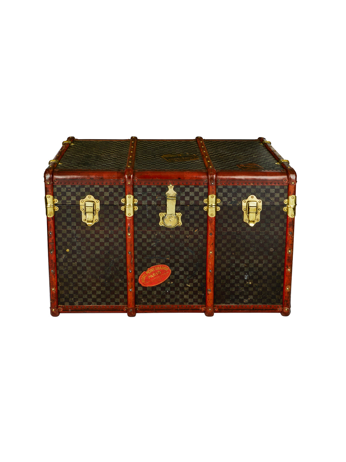 Vintage 19th Century Checked Courier Trunk Weston Table