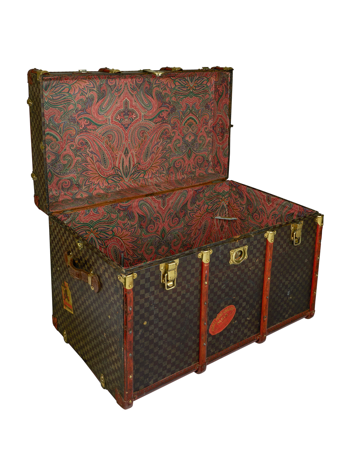 Vintage 19th Century Checked Courier Trunk Weston Table