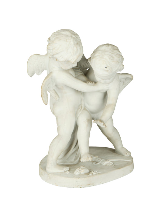 Vintage 19th Century Cherub Biscuit Statue Weston Table