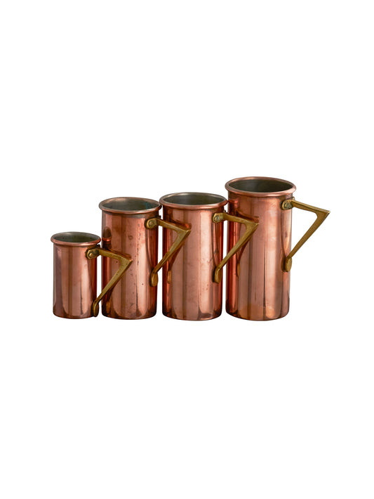 Vintage 19th Century Copper & Brass Measuring Cups