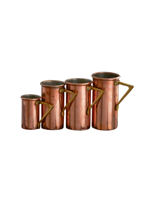  Vintage 19th Century Copper & Brass Measuring Cups 