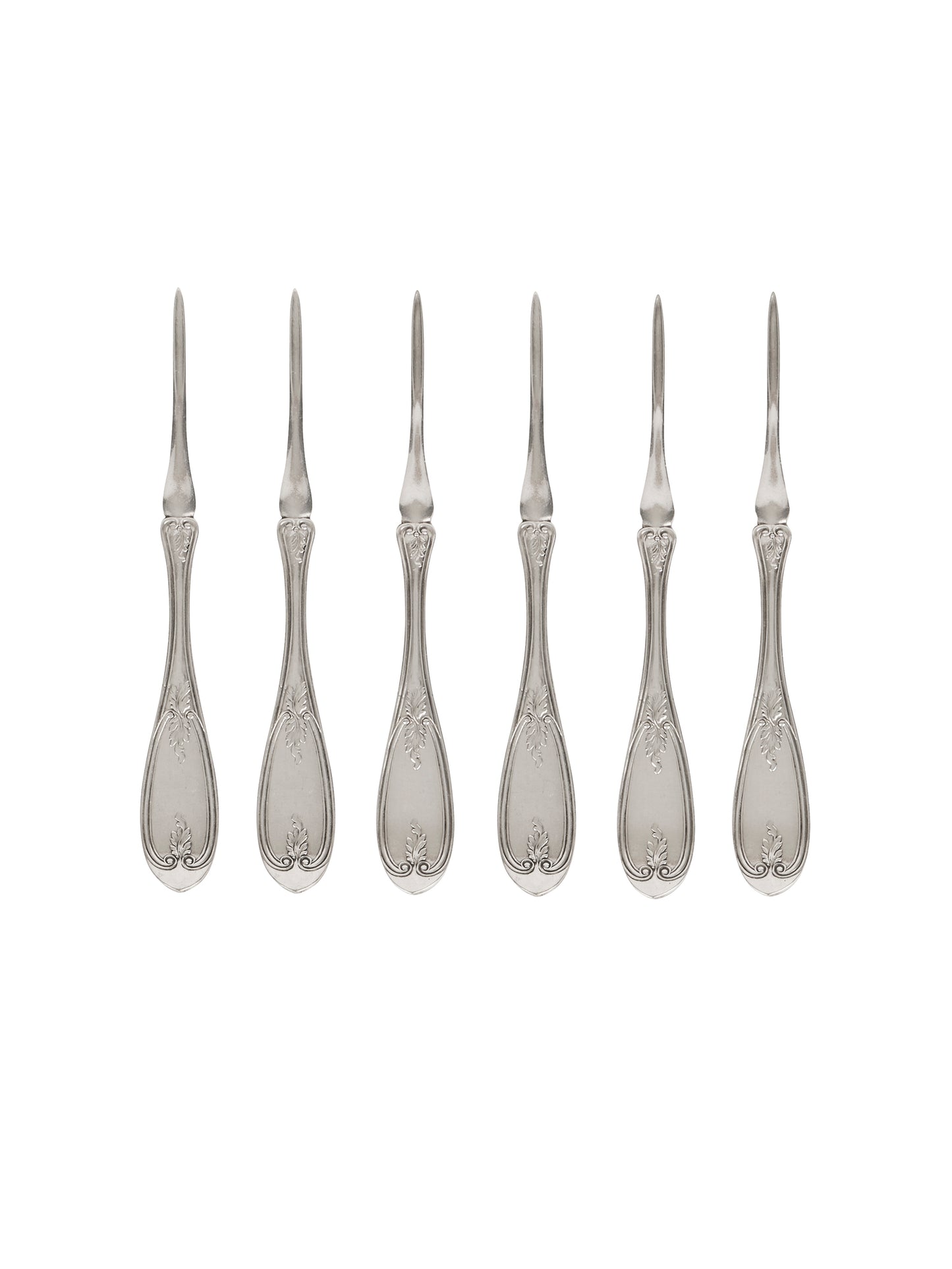 Vintage 19th Century Curran & Co. Silver Plate Nut Picks Five Weston Table