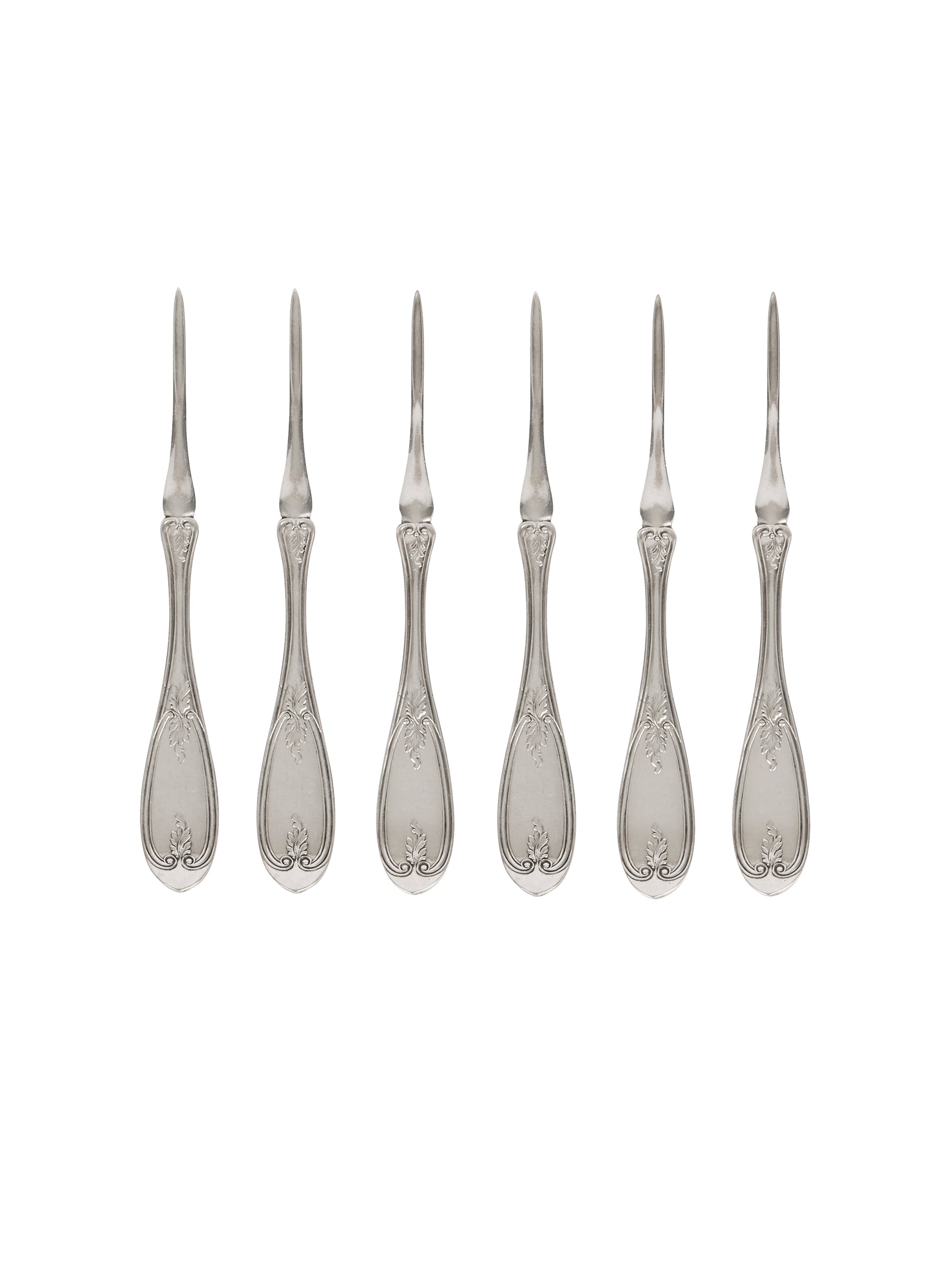 Vintage 19th Century Curran & Co. Silver Plate Nut Picks Five Weston Table