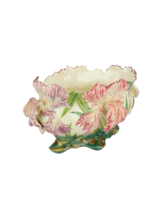 Vintage 19th Century Delphin Massier Iris Jardiniere Weston Table