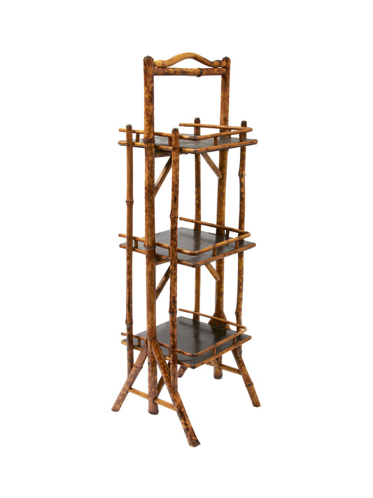 Vintage 19th Century English Bamboo Etagere Weston Table