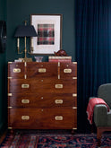 Vintage 19th Century English Campaign Chest of Drawers Weston Table
