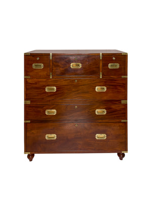  Vintage 19th Century English Campaign Chest of Drawers Weston Table 