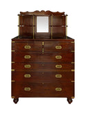 Vintage 19th Century English Campaign Secretary Weston Table