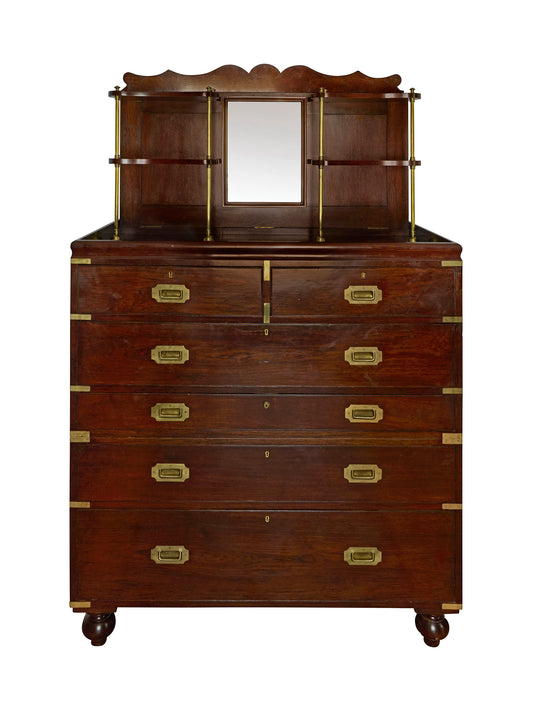 Vintage 19th Century English Campaign Secretary Weston Table