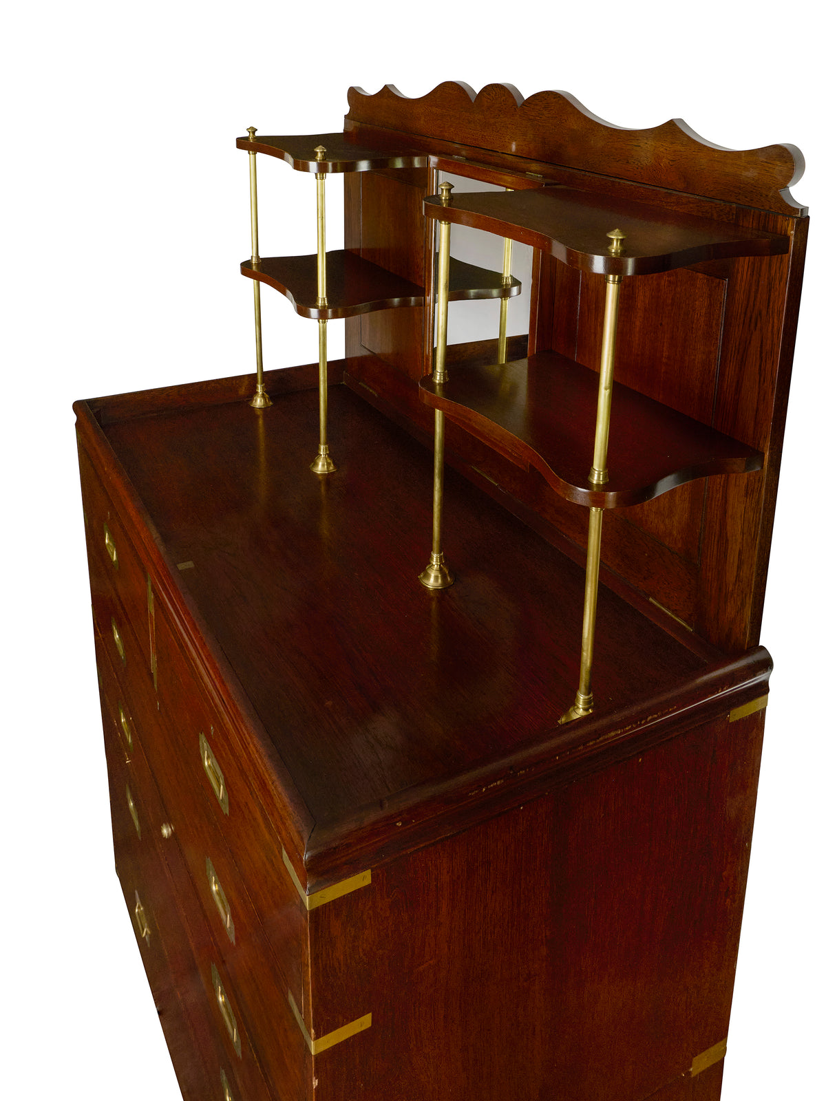 Vintage 19th Century English Campaign Secretary Weston Table
