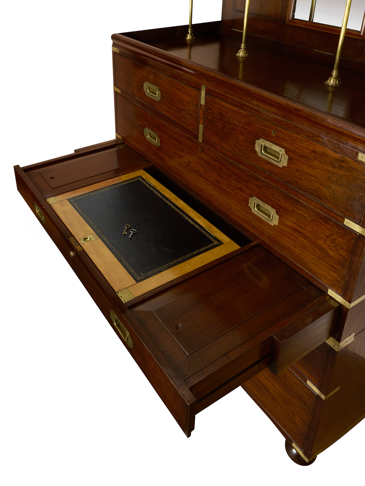 Vintage 19th Century English Campaign Secretary Weston Table