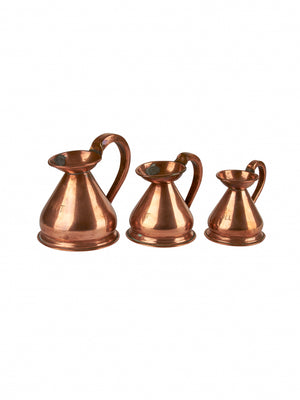  Vintage 19th Century English Copper Haystack Measure Trio Weston Table 