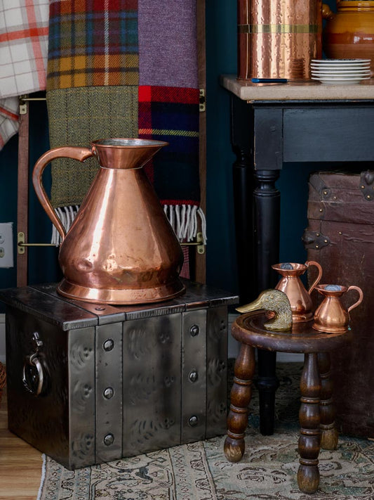 Vintage 19th Century English Copper Haystack Measures Weston Table