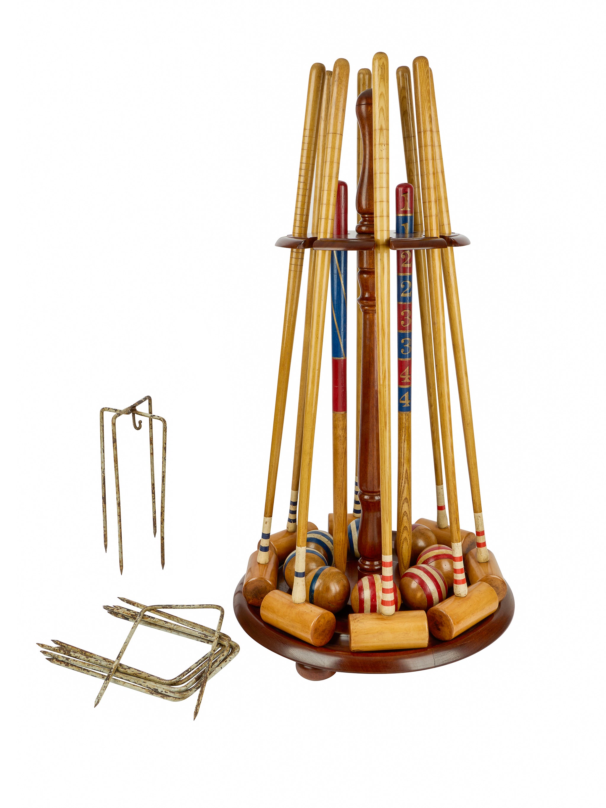 Vintage 19th Century English Croquet Set & Stand | Outdoor
