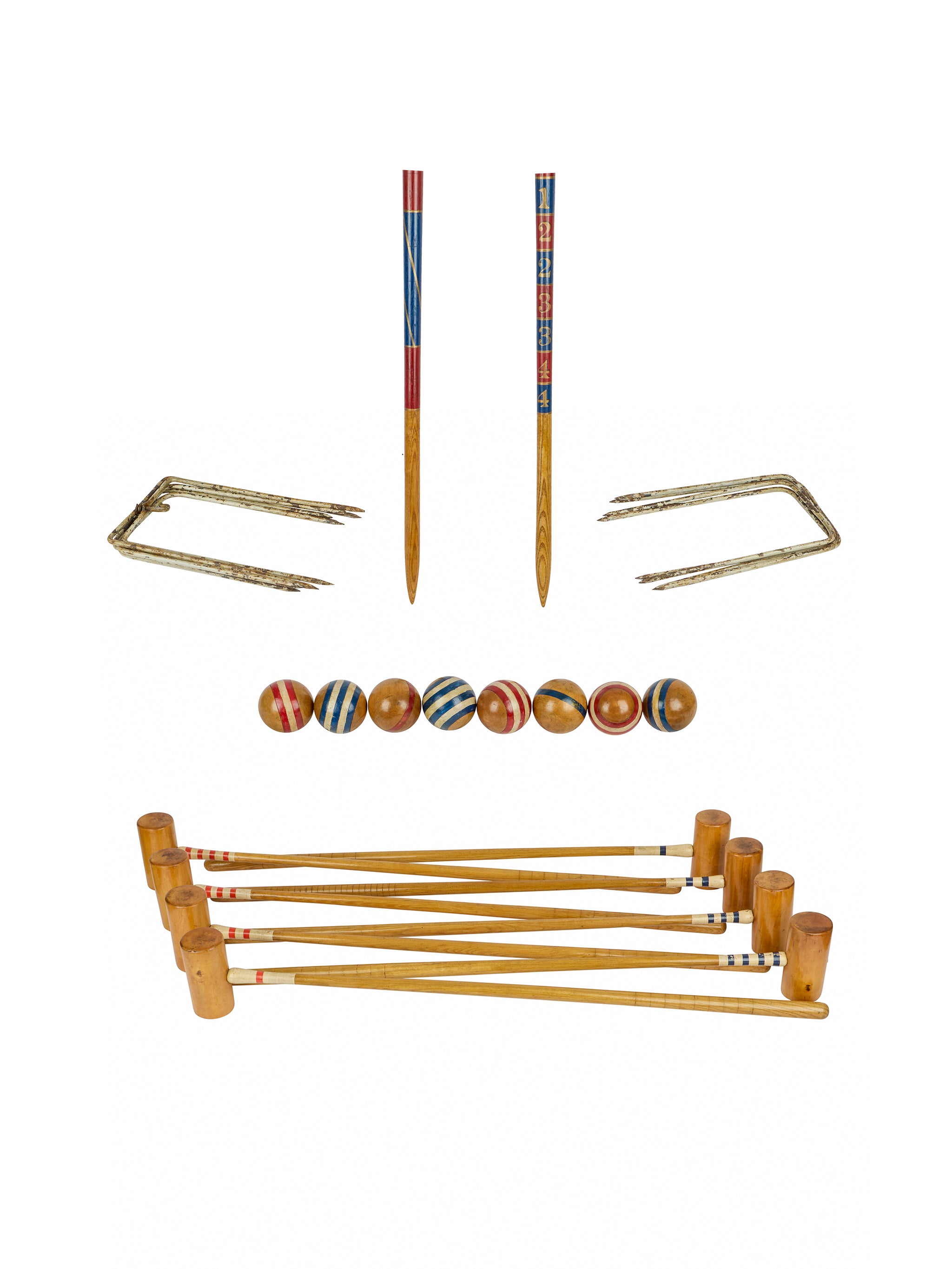 Vintage 19th Century English Croquet Set & Stand | Outdoor Vintage 19th Century English Croquet Set & Stand | Outdoor