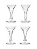 Vintage 19th Century English Engraved Crystal Liqueur Glasses Set of Four Weston Table