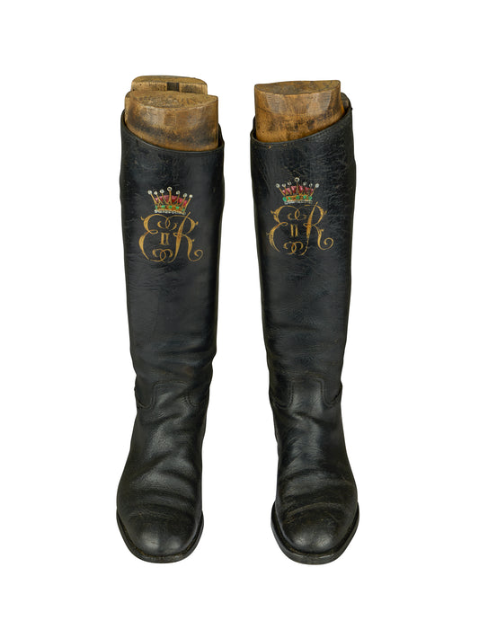 Vintage 19th Century English Leather Riding Boots Weston Table